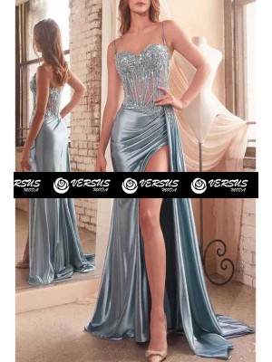 Vestito Donna Maxi Diciottesimo Festa Occasione Speciale Party Dress Argento 110551